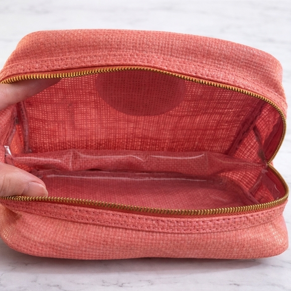 TRINA TURK Coral Cosmetic Bag with Gold Accents - Picture 4 of 4
